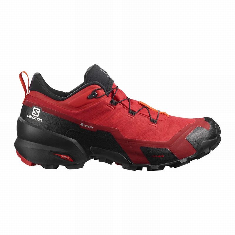 Salomon Singapore Mens Hiking Shoes - CROSS HIKE GORE-TEX Black/Red Orange | 73680-CMJX